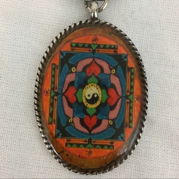 Yin Yang Keychain Floral Keyring - Picture 1 of 3